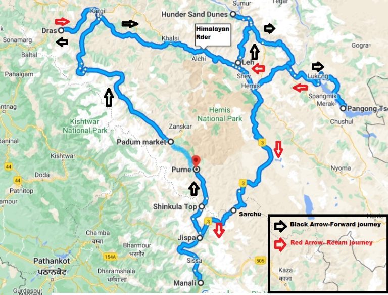 manali trip route